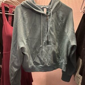 Victoria's Secret Green Cropped Oversized Hoodie